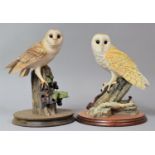 Two Border Fine Art Owl Ornaments, on the Lookout and Barn Owl