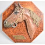 A Cold Painted Bronze Wall Hanging Racehorse Trophy, Presented to the Winning Jockey J Salisse in