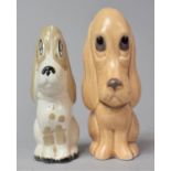 Two Sylvac Studies of Seated Sad Eyed Dogs