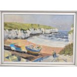 A Framed Oil on Board Depicting Beach Scene, Signed L Pearson '74, 54x37cm