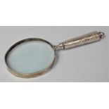 A Modern Silver Plate Handled Magnifying Glass, 23.5cm Long