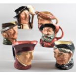 A Collection of Six Large Royal Doulton Character Jugs