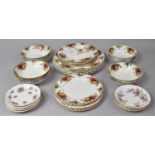 A Collection of Royal Albert Old Country Roses Dinnerwares to comprise Eleven Small Plates, Six