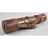 A Leather Cased Three Fold Military Telescope Stamped with War Dept Crows Foot TEL SIG II GS by E