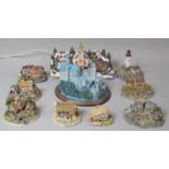 A Collection of Various Lenox, Memory Lane and Other Cottage and Castle Ornaments, Many with
