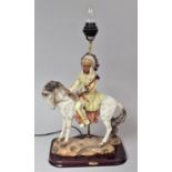 A Large Novelty Table Lamp in the Form of a Mounted Native American Chief by the Academy Collection,