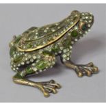 A Modern Brass Novelty Box in the Form of a Jewelled Frog, 7cm Long