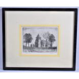 A Framed Engraving of Wyken Church by M Baynes, 16x12cm