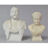 A Goss Parian Style Bust of Queen Victoria Commemorating 60 Years Together with a Similar Parian