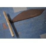 A Vintage Wooden Handled Hay or Silage Knife, Rusted