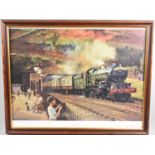 A Framed Philip Hawkins Railway Print, Sunshine and Steam, 64x44cm
