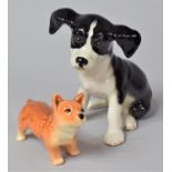 A Seated Sylvac Puppy and Corgi Figure