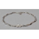 A Silver Bracelet with Small Central Jewel, Stamped 925