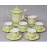 An Aynsley Art Deco Part Coffee Set to comprise Coffee Pot, Five Cans, Five Saucers and a Jug, All