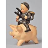 A Goebels Study of Child Riding Pig, 8cm long