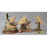 A Collection of Three Border Fine Art Owl Ornaments