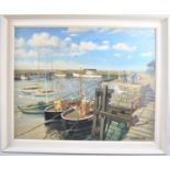 A Framed Oil on Board Depicting Harbour Scene, Signed L Pearson 1963, 63x50cm