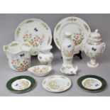 A Collection of Aynsley Cottage Garden China to Side Plates, Shaped Shell Bow, Plates, Lidded