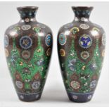 A Pair of Oriental Enamelled Vases, One with Damage to Body, 19cms High