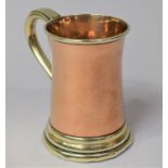 A Silver Plate and Copper Tankard, 11.5cm high