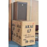 A Pair of Akai Two Way 10 Inch Speakers, Model Sw-120a In Boxes