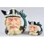 One Large and One Small Royal Doulton Character Jugs, Viking