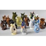 A Collection of Novelty Gluggle Jugs to include Royal Winton, Dartmouth, Pacetti, The Tallest