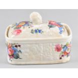 A Coalport Lidded Soap Box with Inner Draining Tray, Hand Painted Floral Decoration, 12.5x9cms