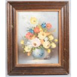 An Oak Framed Oil on Canvas, Still Life, Flowers, Signed Stemplow, 19x25cms