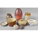 A Collection of Stonewares, Terracotta Vase, Studio Pottery Etc