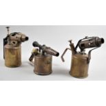 A Collection of Three Vintage Brass Blow Torches