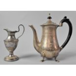 A Silver Plated Coffee Pot with Engraved Decoration to Body and a Silver PLated Jug, Coffee Pot