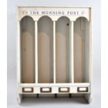 A Reproduction Vintage Style White Painted Four Section Letter or Newspaper Box, 45cms Wide