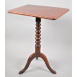 A Late Victorian Mahogany Rectangular Topped Tripod Table with Bobbin Support, 52cmsx 37.5cms