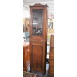 A Former Mahogany Corner Gun Cabinet Converted to Display Cabinet with Cupboard Base, Glazed Top