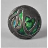 A Single Liberty Cymric Silver and Green Enamelled Button, Hallmarked for B'ham 1903, 2.5cms