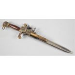 A Reproduction Combination Flintlock Pistol, Lion Head Pommel, 41.5cms Long