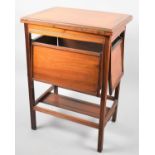 An Unusual Edwardian Walnut Card Table having Hinged Lid which Opens to Reveal Green Beize Lining,