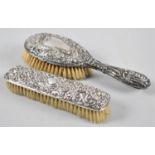 Two Late 19th/Early 20th Century Embossed Silver Mounted Derssing Table Brushes