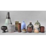 A Collection of Studio Pottery Vases, Terracotta Cylindrical Box, Goblets Etc