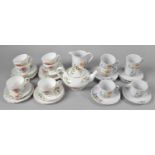 A Collection of Regency Teawares, Bavarian Coffee Wares, All with Floral Patterns