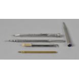 A Collection of Silver Pencil, Propelling Pencil, Dip Pen Etc, Various Hallmarks for London and Bham