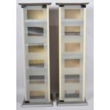 A Pair of Modern Glazed Shelved Units, 30cm wide