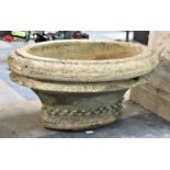 An Oval Reconstituted Garden Planter, 54cms by 38cms by 26cms High