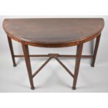 An Edwardian Mahogany Demilune Side Table, 109cms Wide