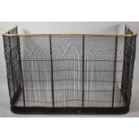 A Late Victorian/Edwardian Wire and Brass Mounted Nursery Fire Guard, 95cm Wide