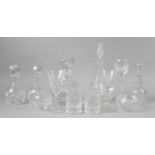 A Collection of Various Cut and Etched Glass to include Five Liqueur and Cordial Decanters, Pair