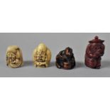 A Collection of Four Various Oriental Miniature Figures, The Tallest 6cms High