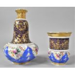 A Continental Decorated Carafe and Cover in Multicoloured Enamels with Gilt Highlights, Carafe 19cms