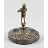 A Small Desk Top Cast Brass Novelty Paperweight, Mr Pickwick, 7cms High